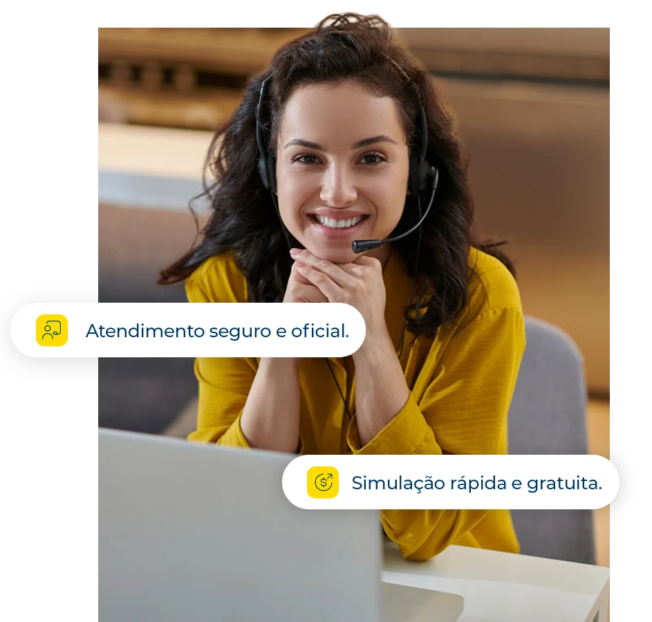 Consultor especializado sorrindo, transmitindo confiança para o preenchimento do formulário de antecipação, com pílulas informativas sobre retorno rápido e simulação gratuita.